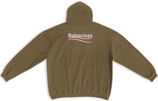 Толстовка political campaign large fit hoodie 'khaki' Balenciaga, хаки — фото 2