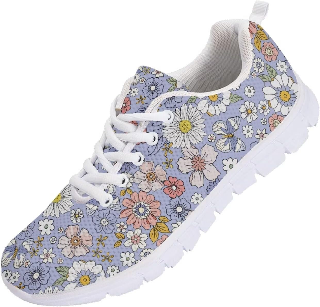 

Женские кроссовки для бега, обувь для путешествий и прогулок, мужские стильные кеды, легкие для тенниса и спортивных занятий Getelinseng, Retro Cottagecore Floral