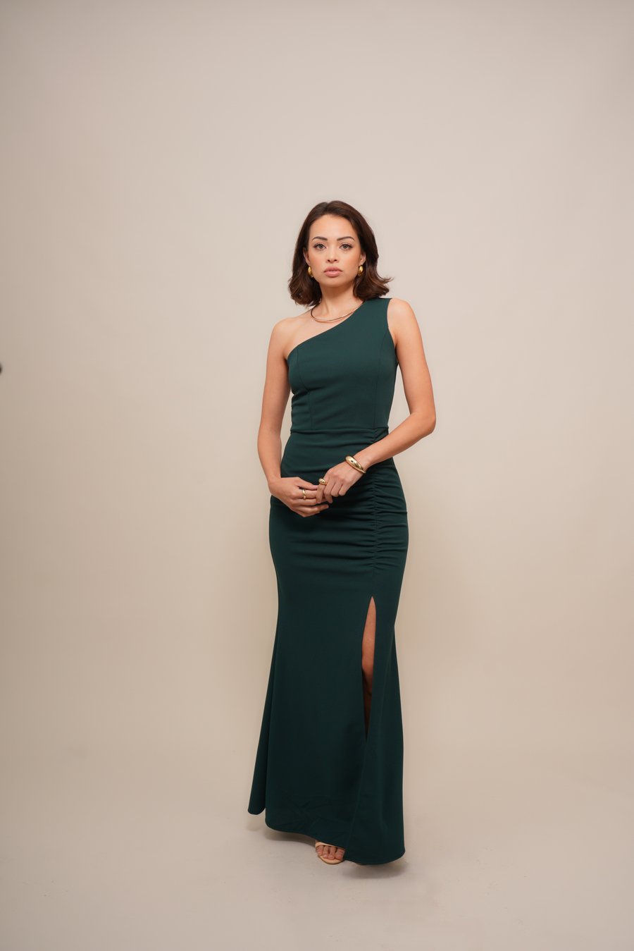 

Платье WAL G PETITE AVA ONE SHOULDER MAXI, Forest Green/Dark Green