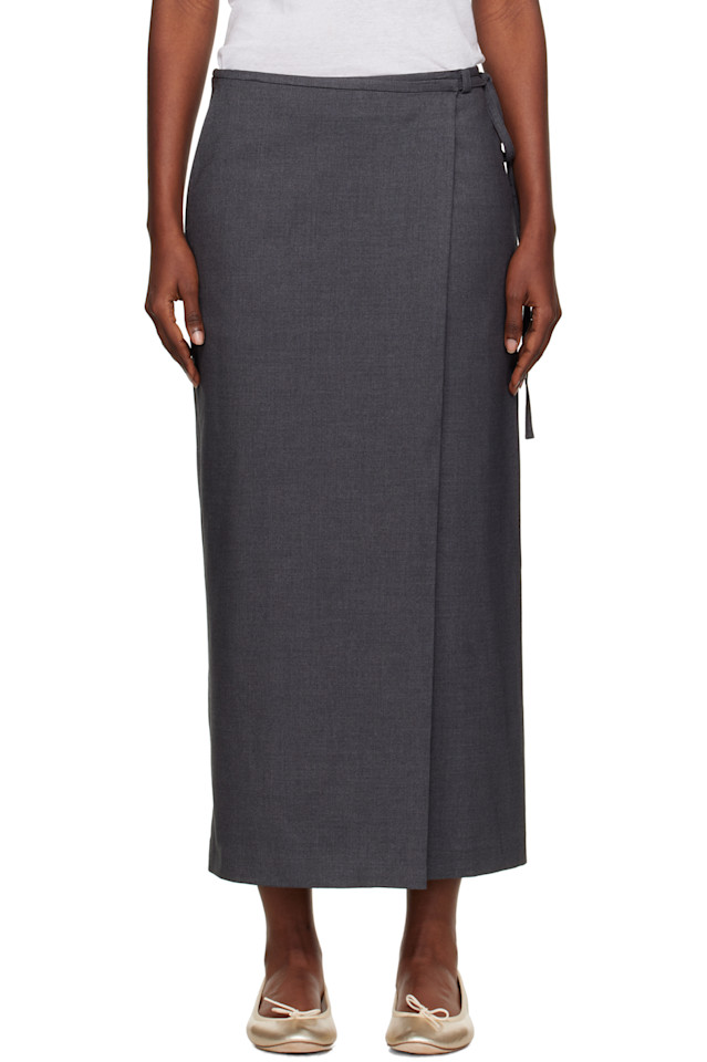 

Dunst Серая макси-юбка с запахом