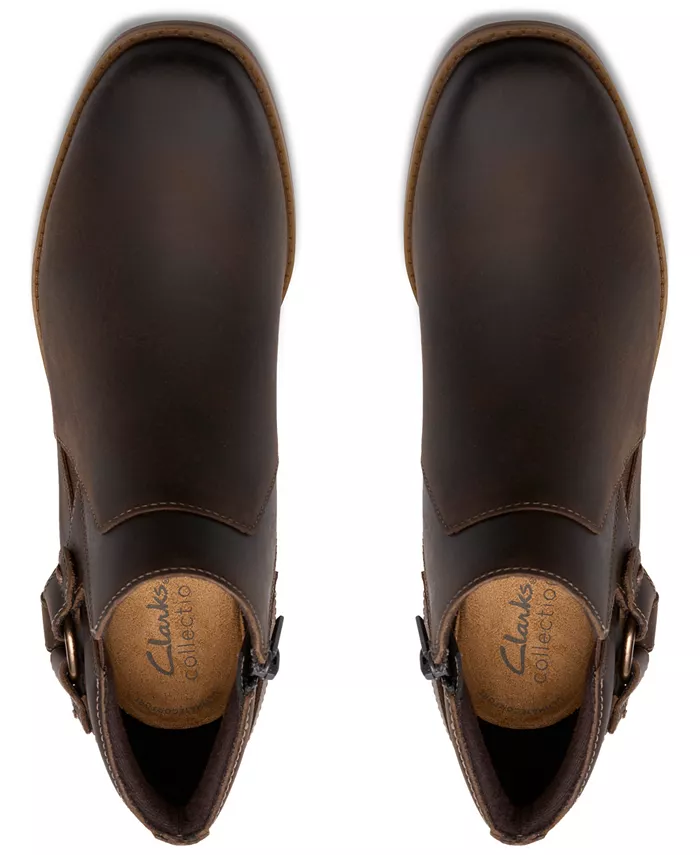 Женские ботинки Clarks Danyelle Gema кожаные на блочном каблуке, коричневый — фото 4