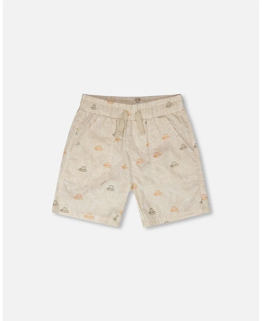 Детские поплиновые шорты для мальчиков Deux par Deux, бежевый safari print