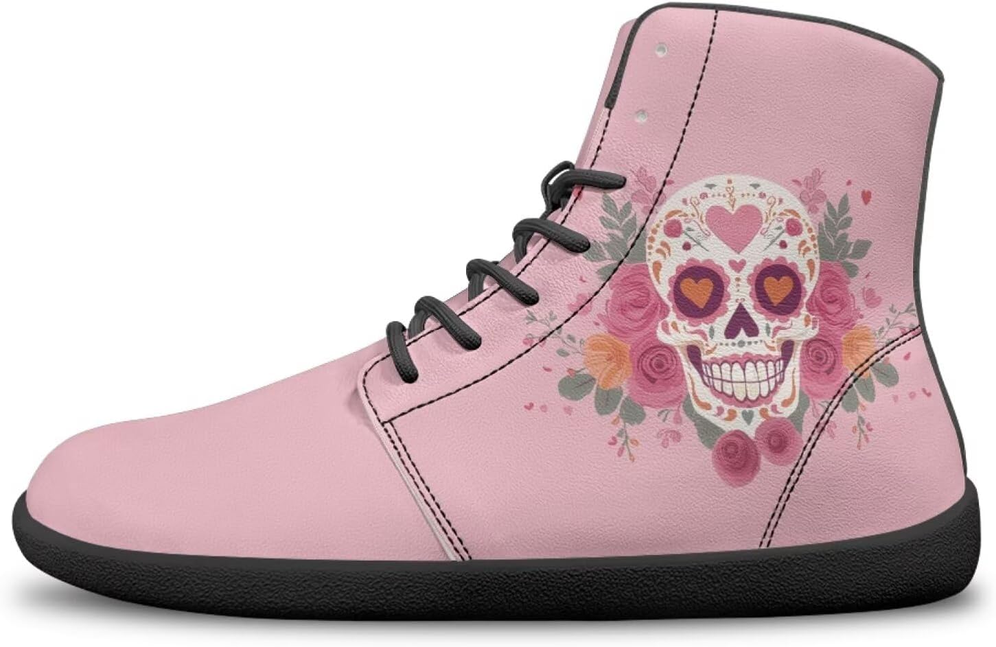 

Кроссовки ко Дню святого Валентина для женщин и мужчин, беговые туфли с широкой носочной частью, обувь с заземлением Bychecar, Skull Floral