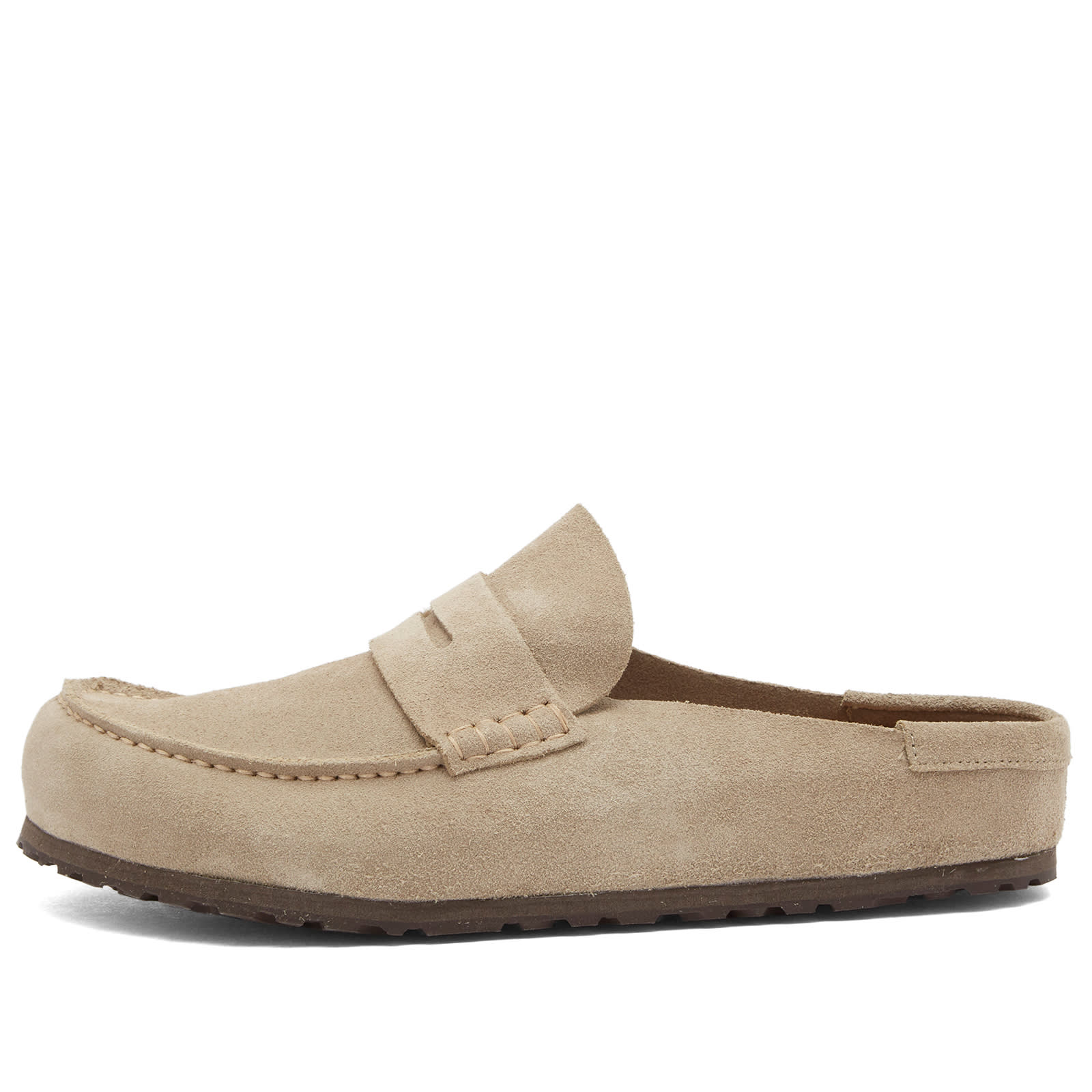 

Birkenstock Сандалии Naples с закрытым носком, износостойкие, серо-коричневые, свободного кроя