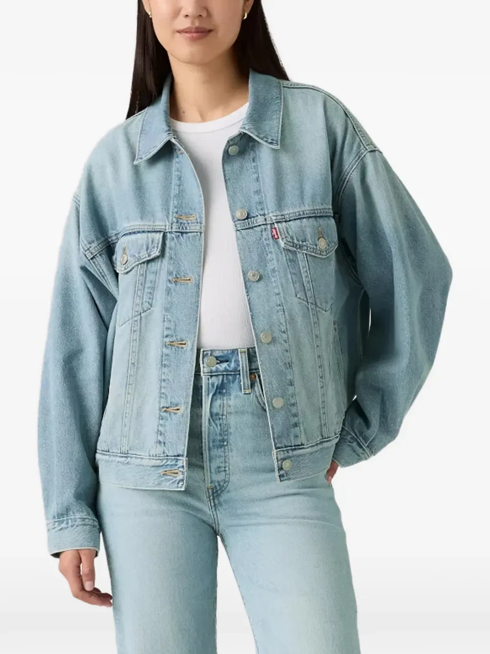 Джинсовая куртка на пуговицах в стиле 90-х Levi'S, синий — фото 2