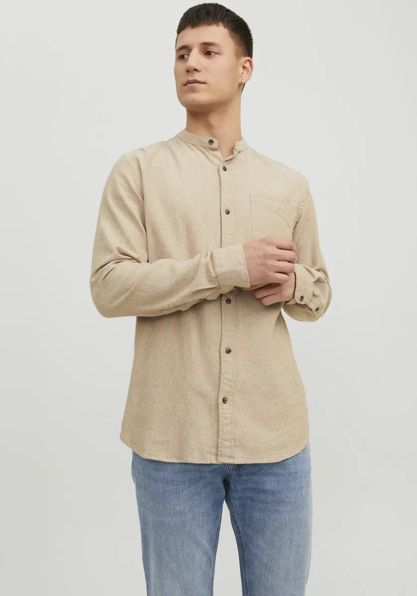 

Рубашка с длинными рукавами Jack & Jones "JJEBAND MELANGE SHIRT LS SN", цвет Oatmeal