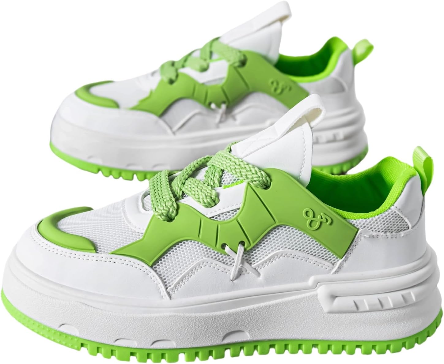 

Мужские кроссовки с цветными вставками, массивные, модные повседневные спортивные обувь - идеально подходят для прогулок на свежем воздухе, тренировок в зале и ежедневных поездок Aokisx, белый/зеленый