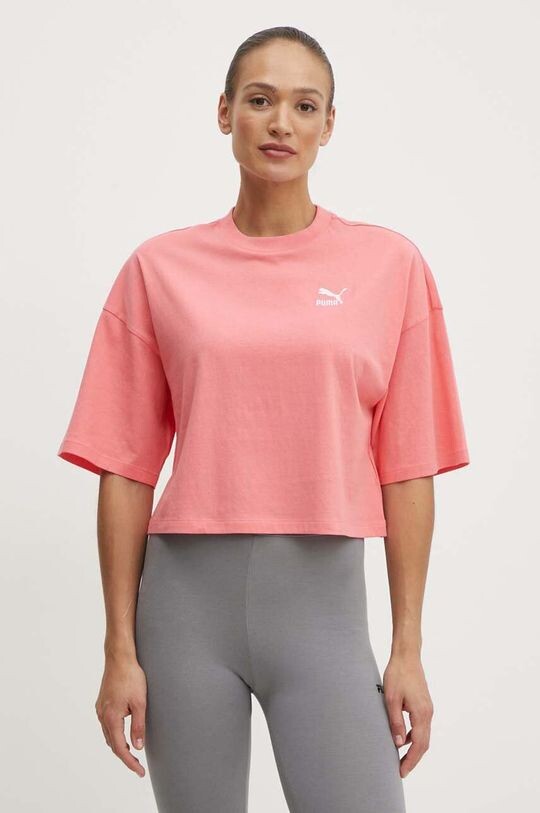 

Хлопковая футболка Puma, розовый