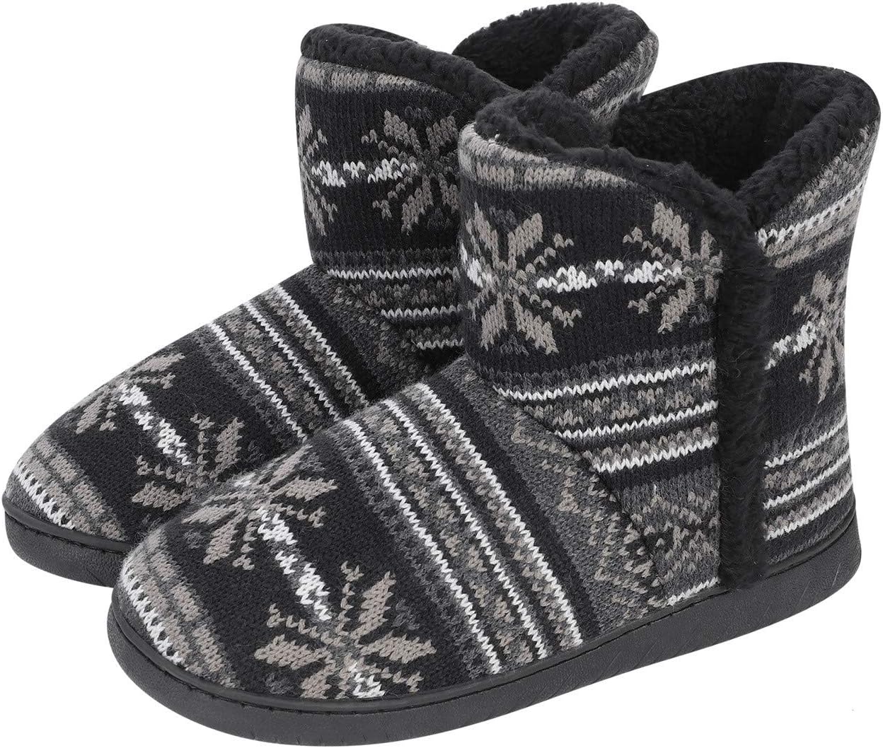 

Тапочки-ботиночки из кашемира, вязаные до щиколотки, теплые ботильоны на подкладке из искусственного меха, уютные зимние домашние тапочки для дома и улицы, нескользящая домашняя обувь, зимние ботильоны Xgopts, черный