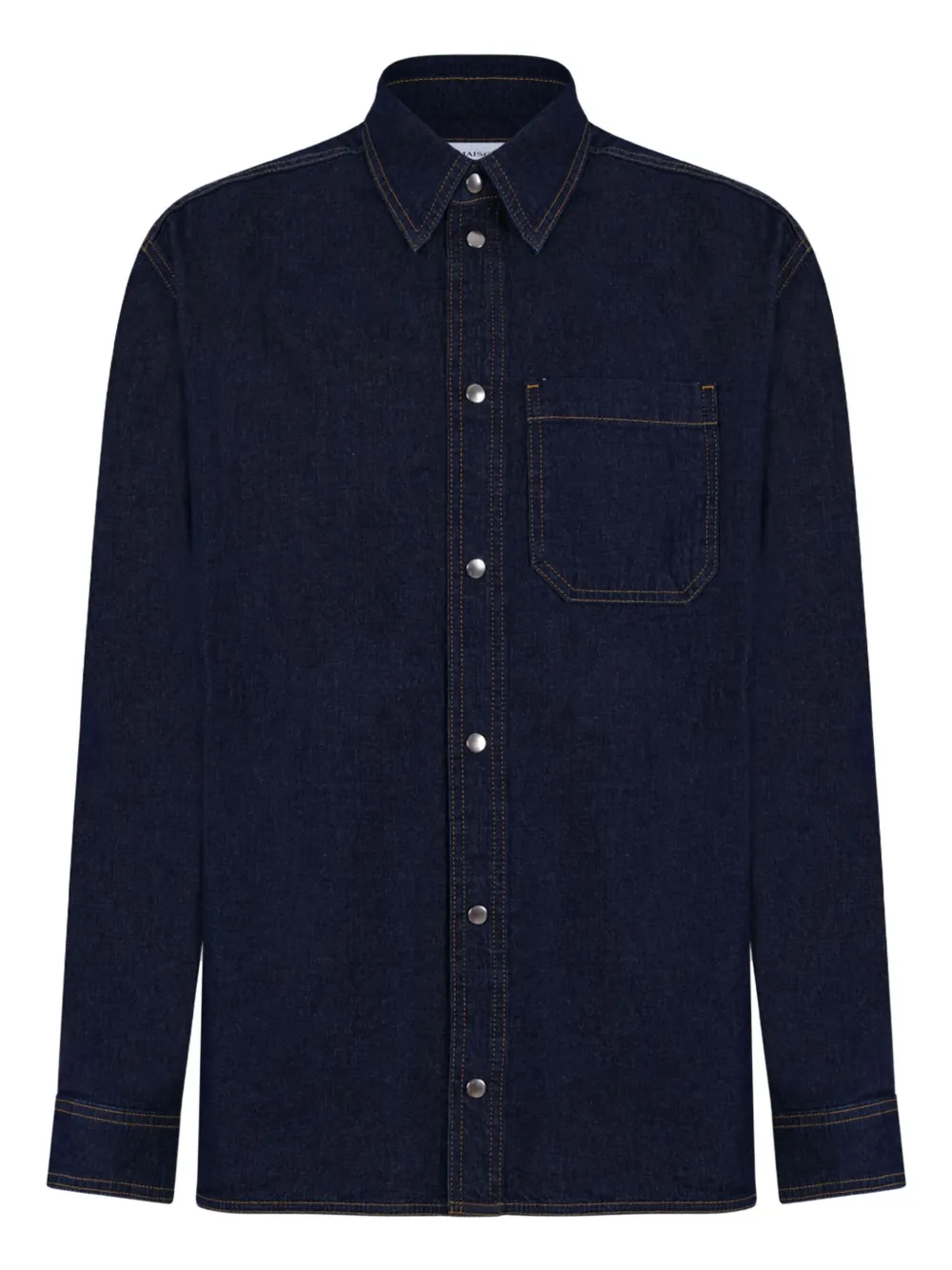 

Рубашка с карманом на пуговице Maison Kitsuné, синий
