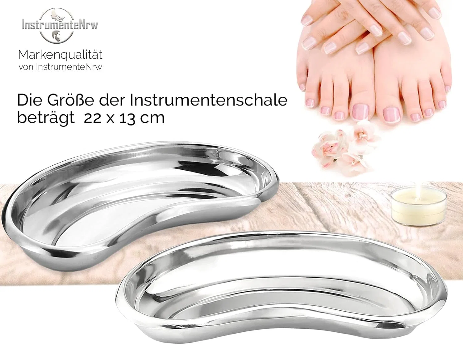 Поднос для инструментов Beauty Instrument, 22 см, нержавеющая сталь ‎Instrumentenrw — фото 2