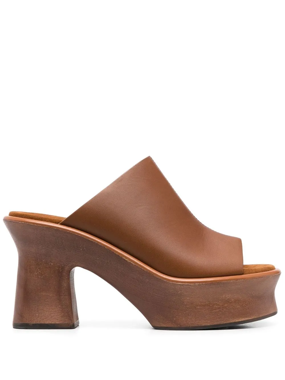 Мюли на платформе Ferragamo, коричневый