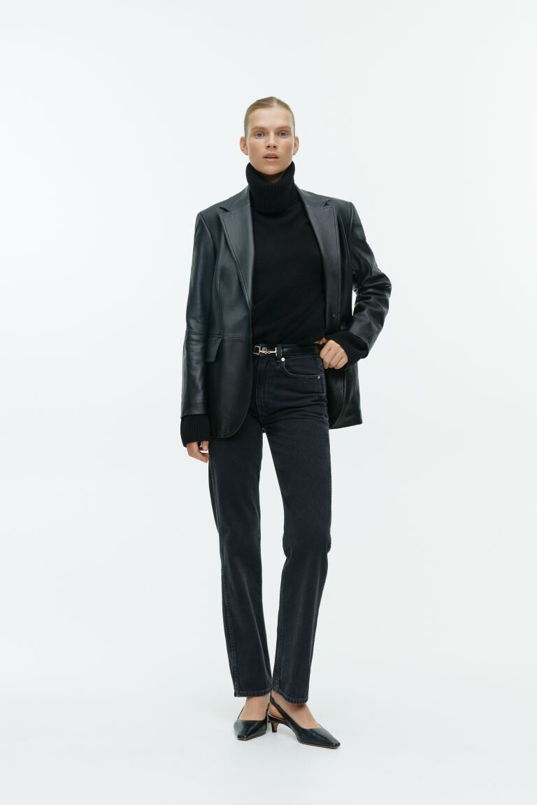 

Кашемировый свитер с высоким воротником H&M, черный
