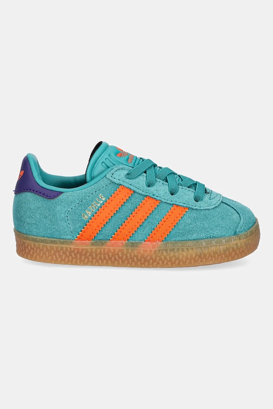 Детские замшевые кроссовки Gazelle Adidas Originals, бирюзовый — фото 2