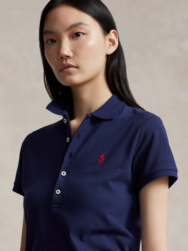 Polo Julie Slim Fit хлопковая поло с короткими рукавами Ralph Lauren, Navy — фото 4