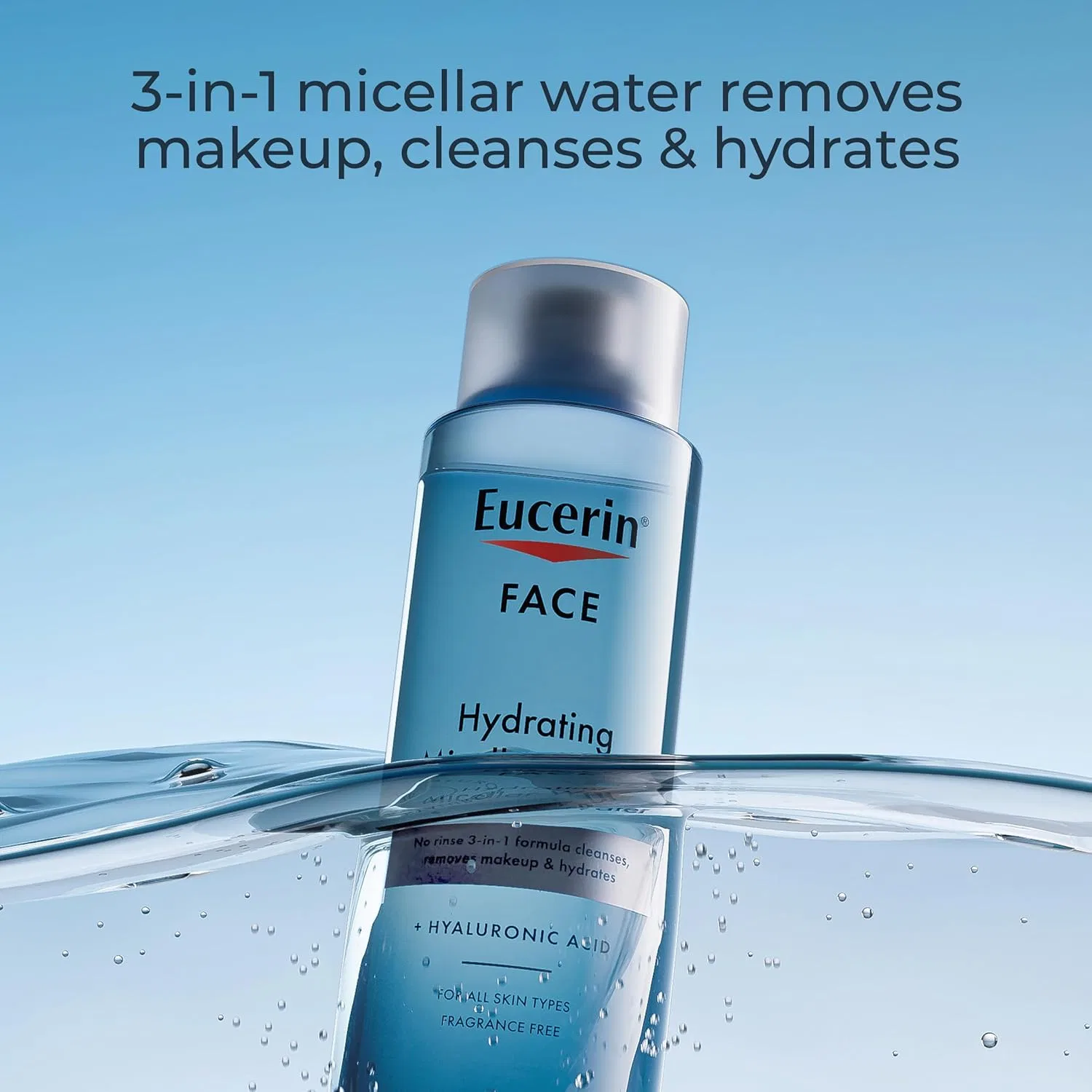 Мицеллярная вода Eucerin — Для лица увлажняющая с гиалуроновой кислотой, 400 мл — фото 3