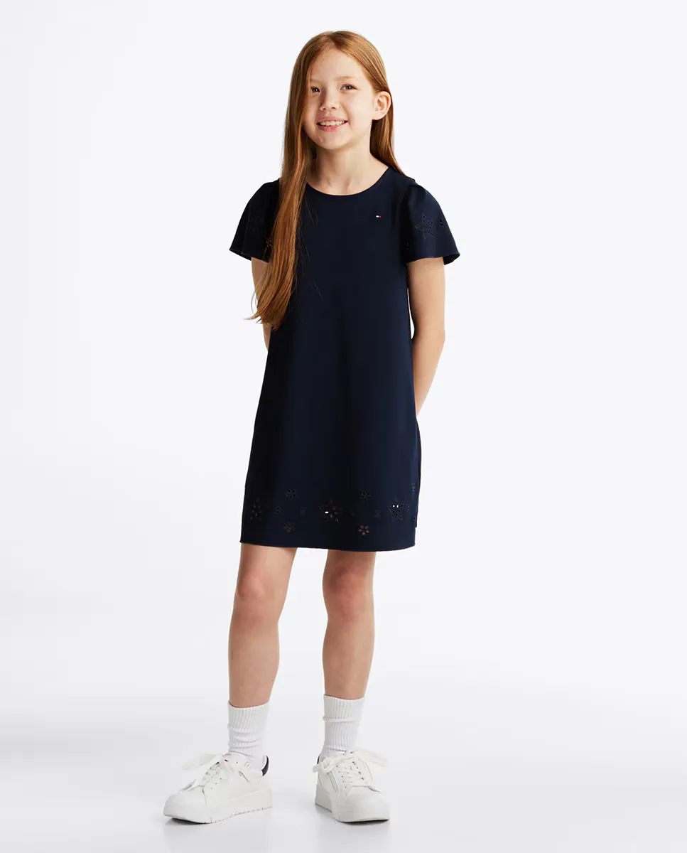 

Платье с короткими рукавами и круглым вырезом Tommy Hilfiger, синий