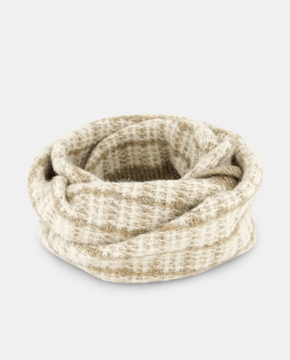 

Воротник в клетку с контрастной отделкой Jo & Mr. Joe, экрю