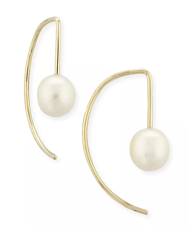 

Серьги-Подвески полукруглой формы с культивированным пресноводным жемчугом (6 мм) из 14-каратного золота Macy'S, gold