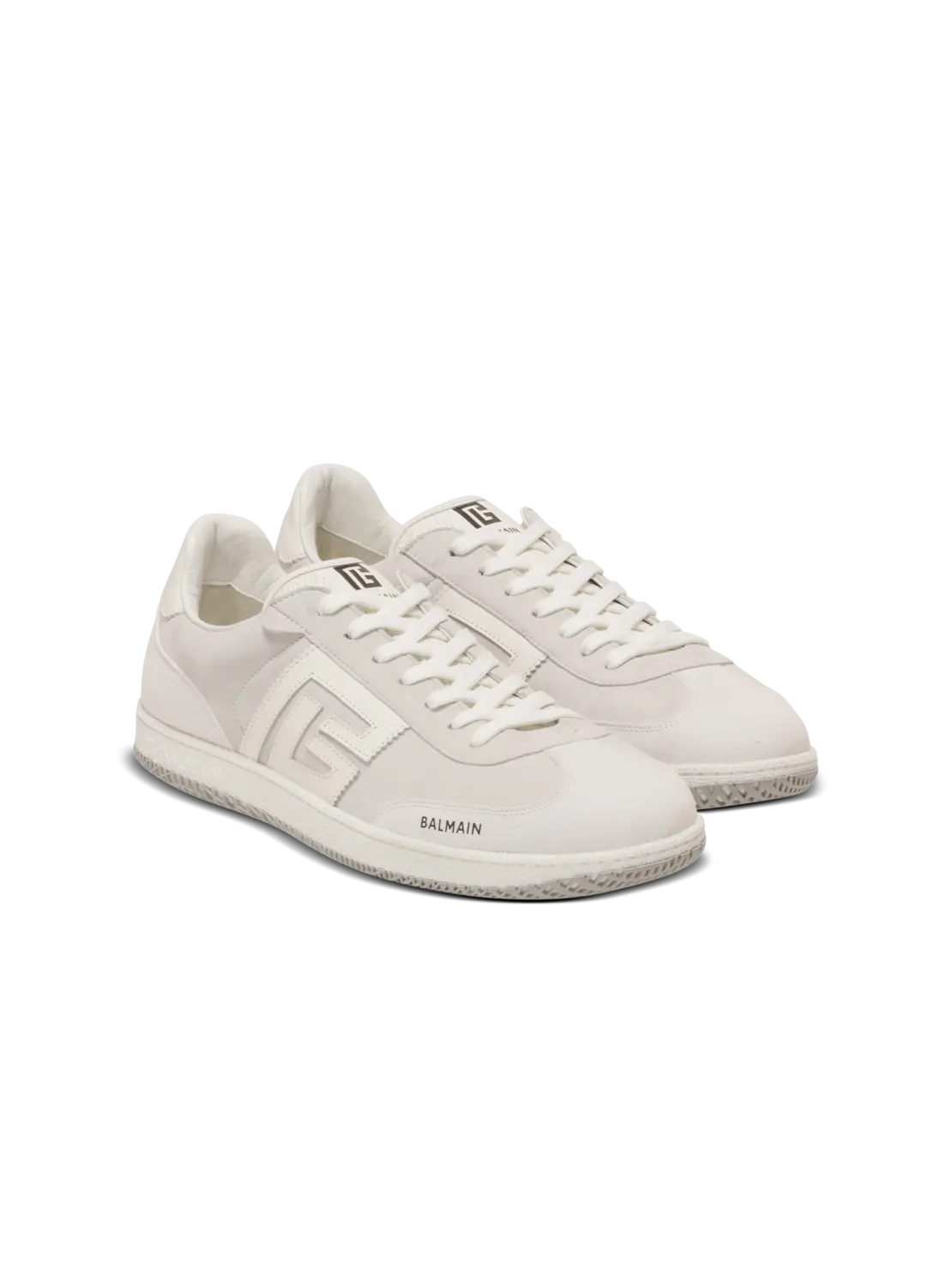 Кроссовки Balmain Swan из замши и гладкой кожи, белый — фото 2