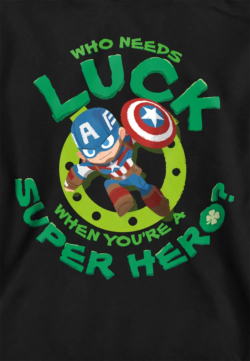 Детская худи Marvel Captain America Lucky Super Hero, черная, черный — фото 2