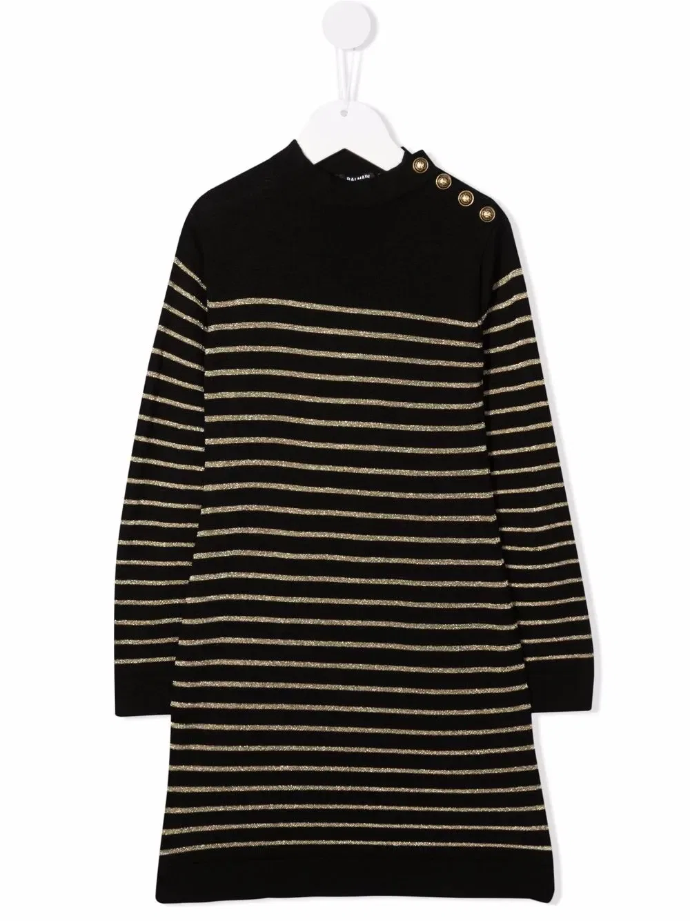 Платье в полоску Balmain Kids, черный