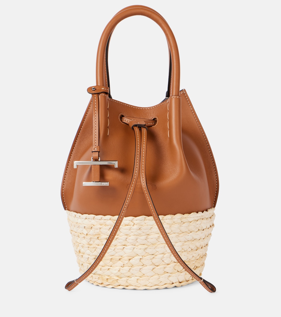 

Сумка-ведро из кожи с отделкой из рафии Bux Tod's, Kenia Sc. Naturale