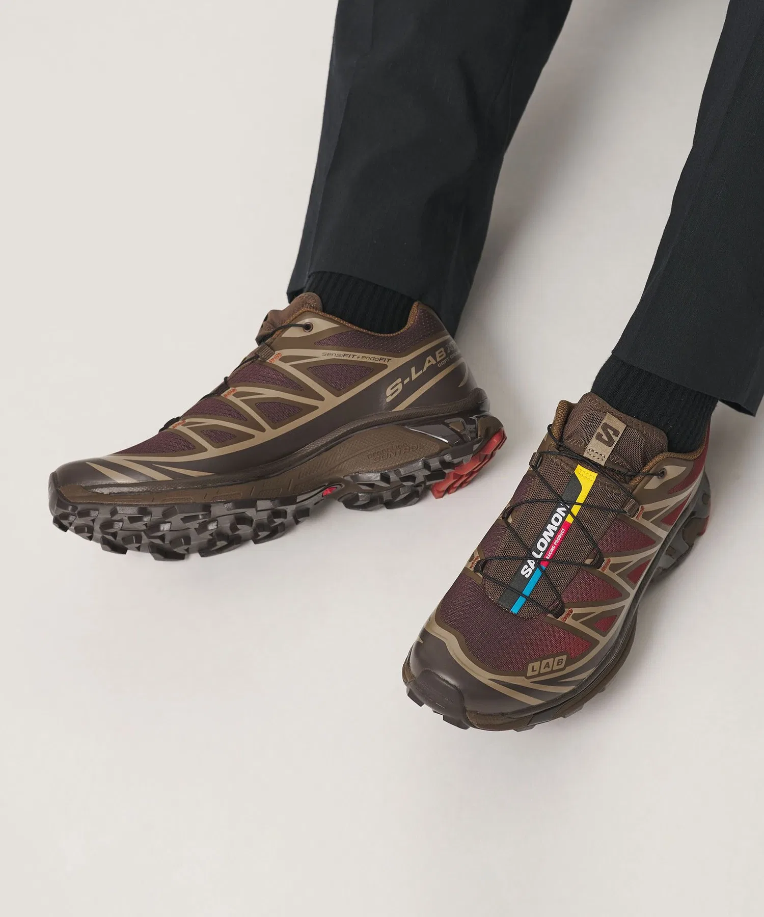Мужские кроссовки Salomon XT-6 тёмно-коричневые — фото 2