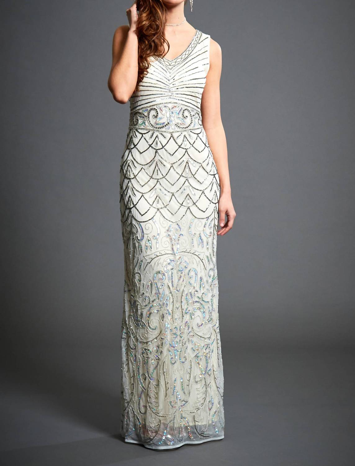 

Свадебное платье макси Eva 1920S в цвете Off White Jywal London
