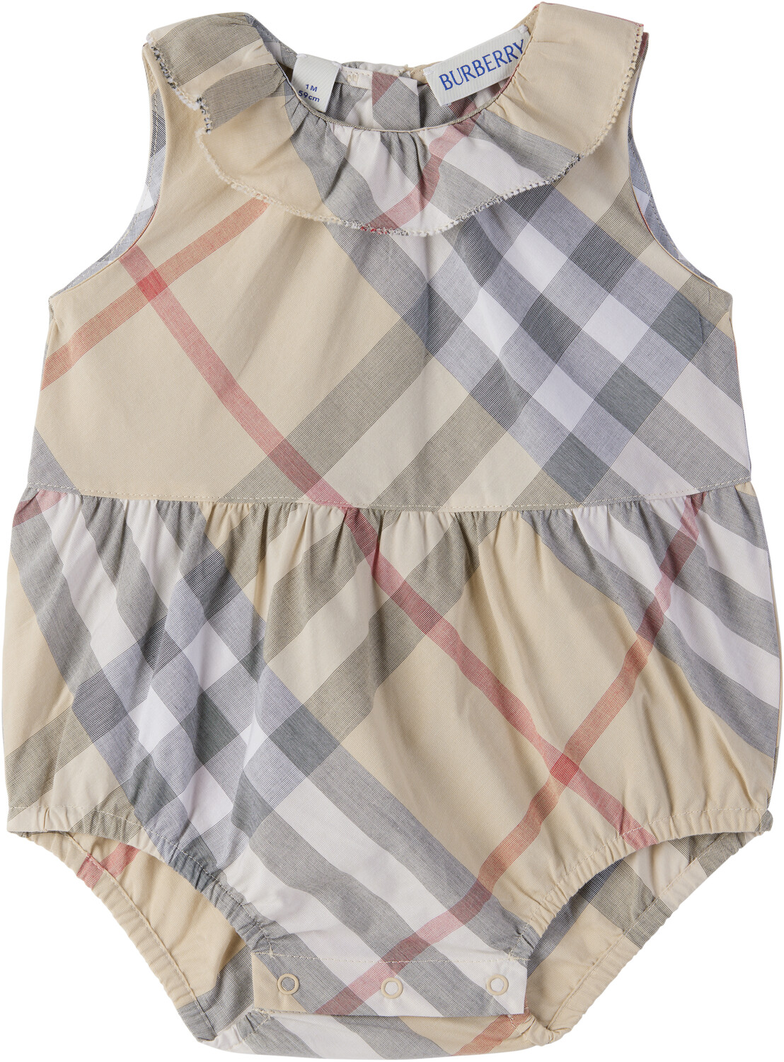 

Боди из хлопка в клетку Baby Beige Burberry
