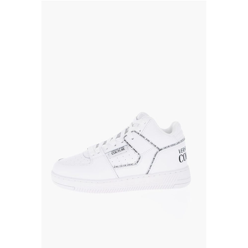 Кроссовки JEANS COUTURE из кожи MEYSSA с контрастным принтом Versace, White — фото 2