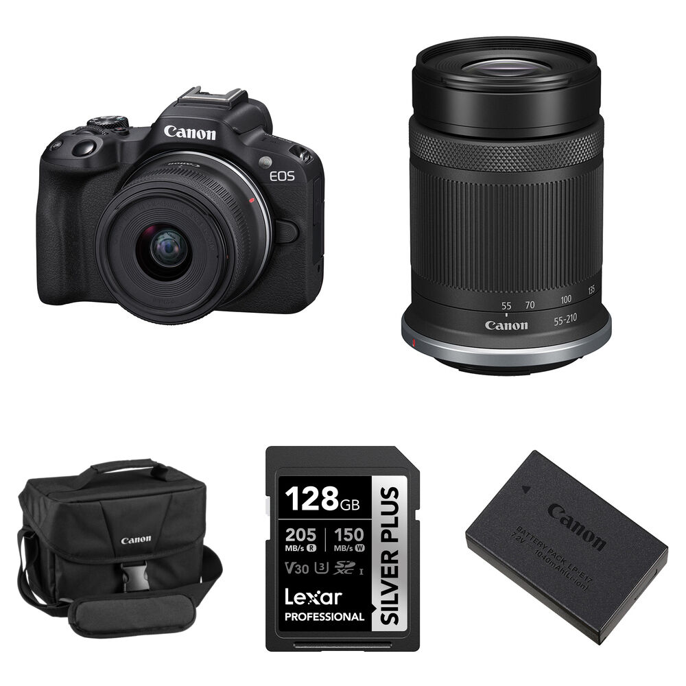 

Беззеркальная камера Canon EOS R50 Mirrorless Camera with 18-45mm & 55-210mm Lenses