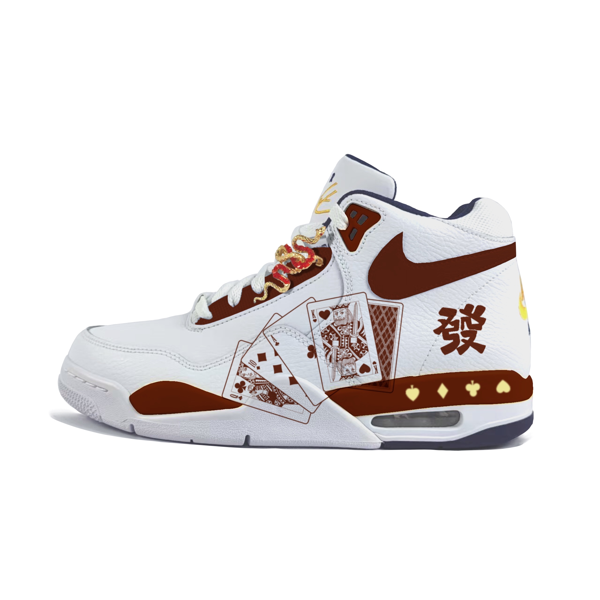 

Nike Парные баскетбольные кроссовки Flight Legacy с амортизацией, противоскользящей и износостойкой подошвой, высокие, винтажные, мужские, белые