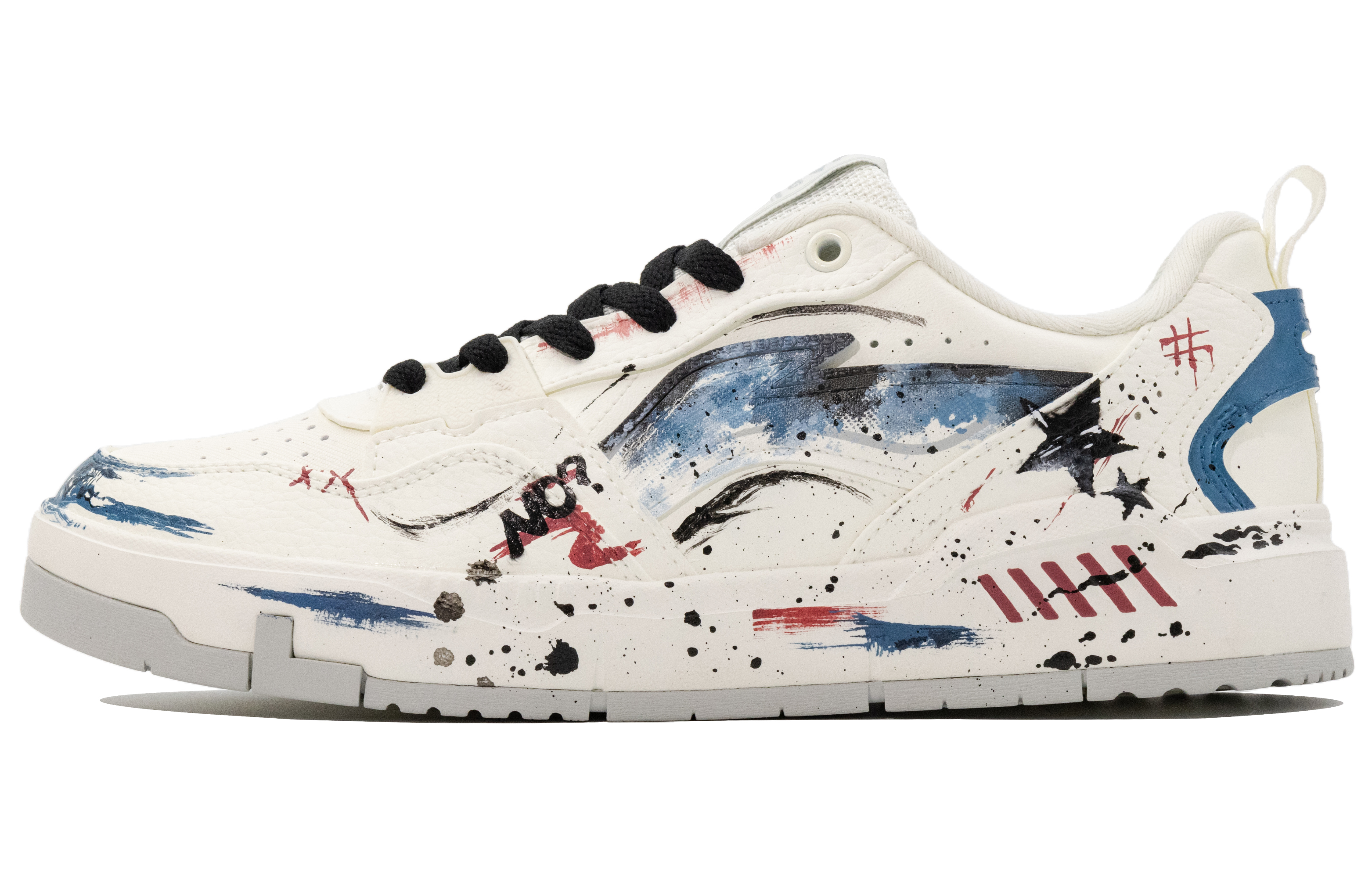 

LINING Мужские кроссовки для скейтбординга Yuan Chu с противоскользящим покрытием, износостойкие, дышащие, белые, синие