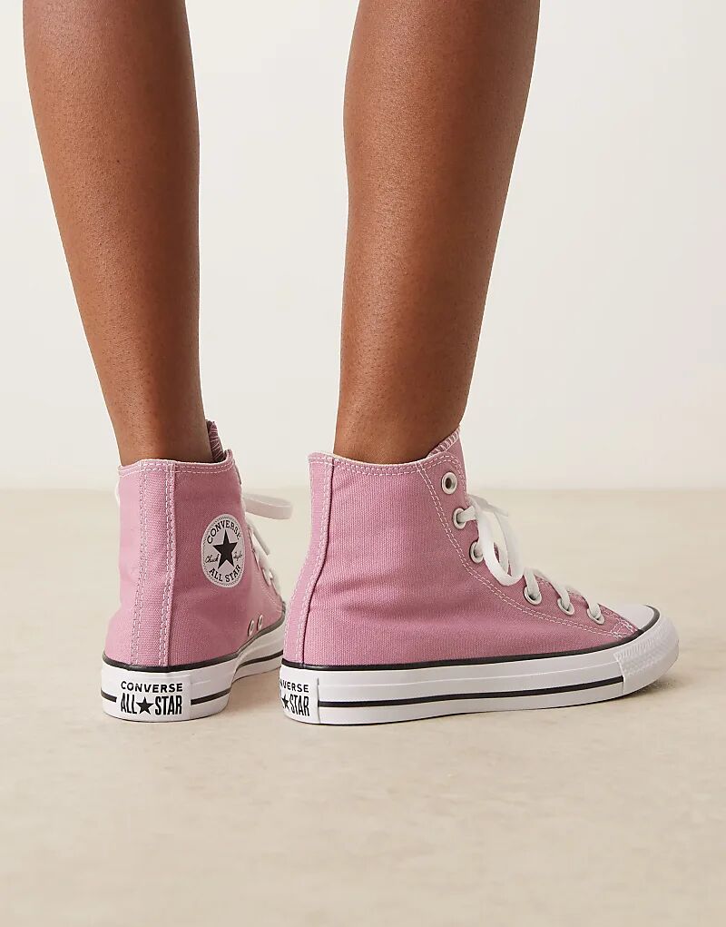Кеды Converse Chuck Taylor All Star Hi светло-розового цвета — фото 4