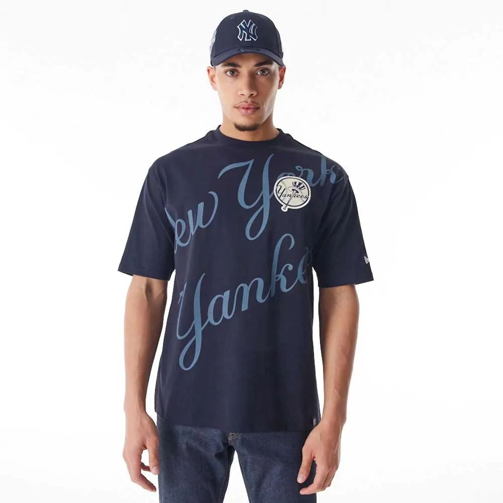 

Футболка New Era MLB Script Grphc Oversized New York Yankees, синий