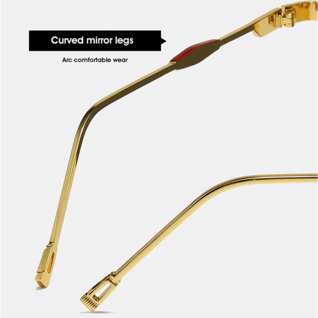 

Ретро металлические квадратные женские солнцезащитные очки класса люкс UV400, модные солнцезащитные очки для мужчин с градиентным переходом TVTBBVV, Golden Clear