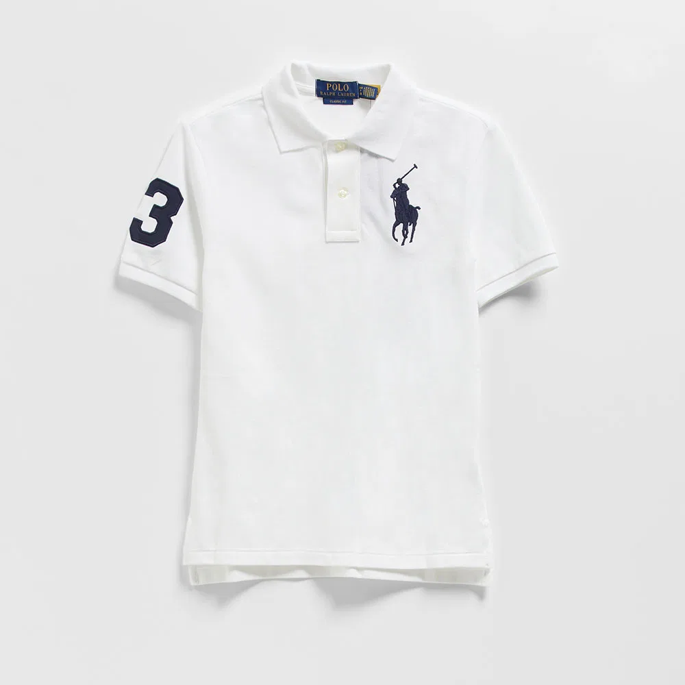 Детская хлопковая футболка-поло Big Pony белая от Polo Ralph Lauren Children