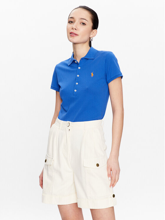 

Рубашка-поло узкого кроя Polo Ralph Lauren, синий