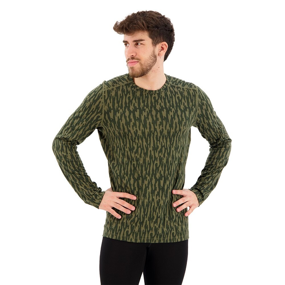 

Базовый слой Icebreaker 200 Oasis Crewe Macro Forms Merino Long, зеленый