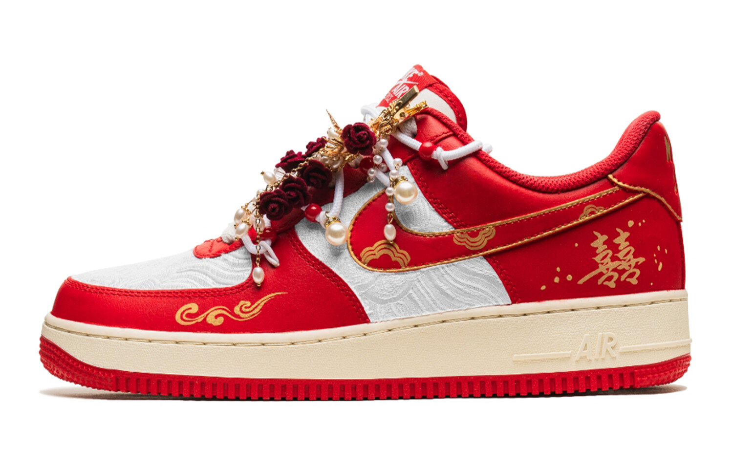 

Кроссовки Nike Air Force 1 Skateboarding Shoes Unisex Low-top White/Red, белый/красный