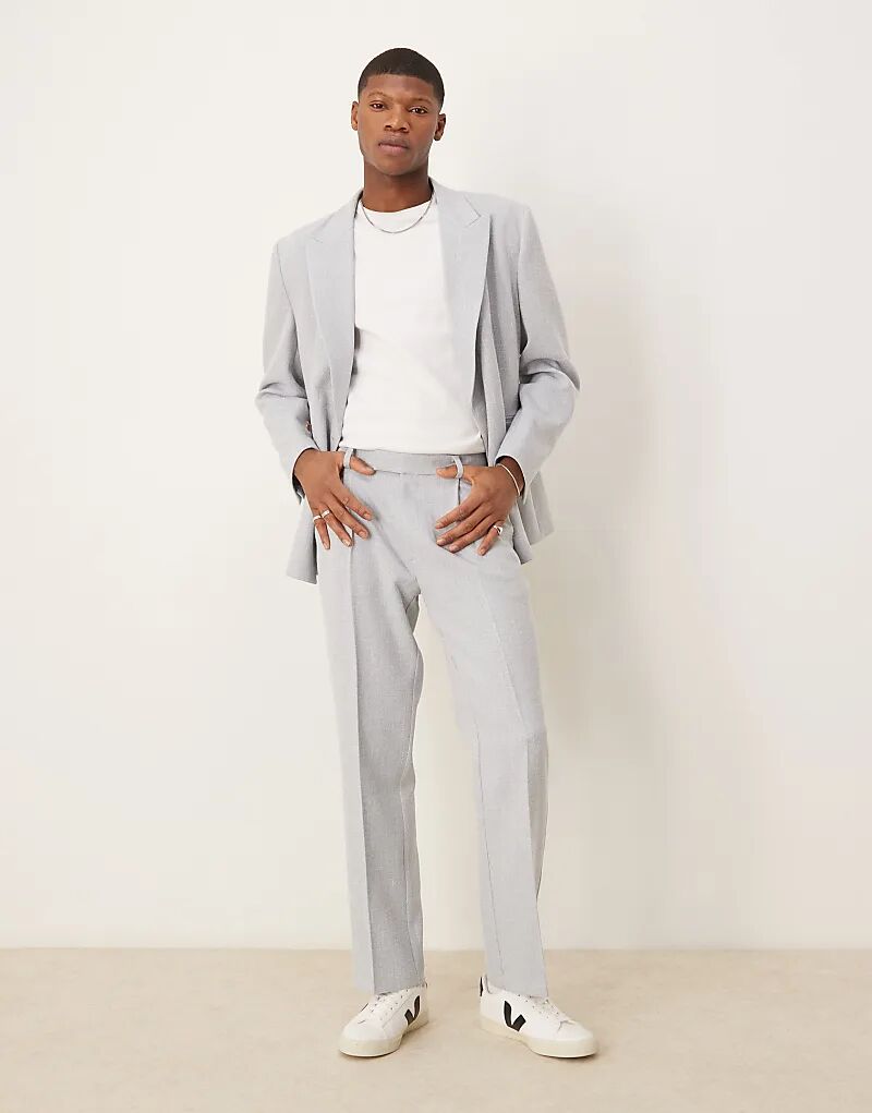 

Прямые брюки ASOS DESIGN из светло-серого льна