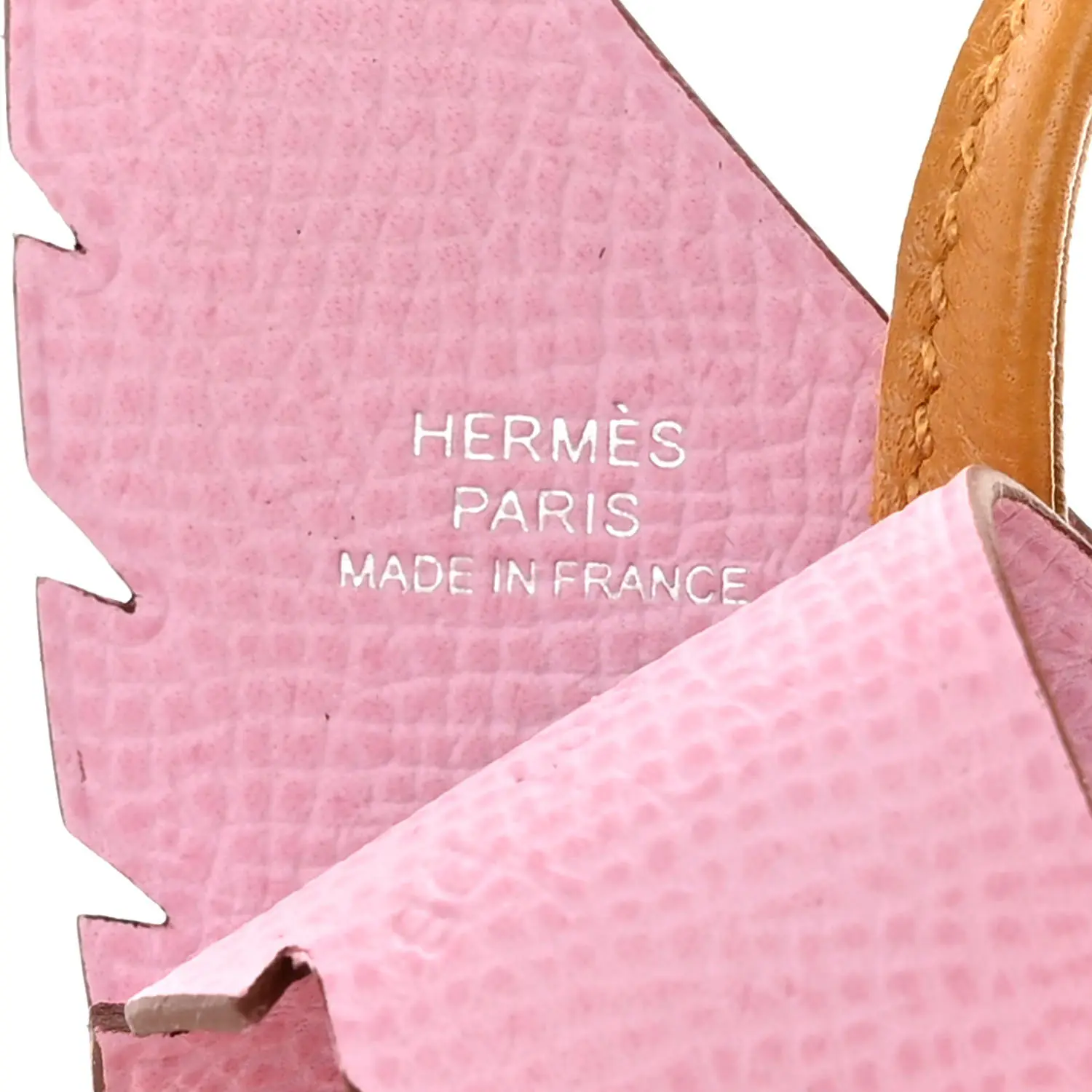 HERMES Аксессуар для сумки Birdy Epsom Leather Unisex Mulan Pink & Hibiscus Purple & Lemon — фото 4