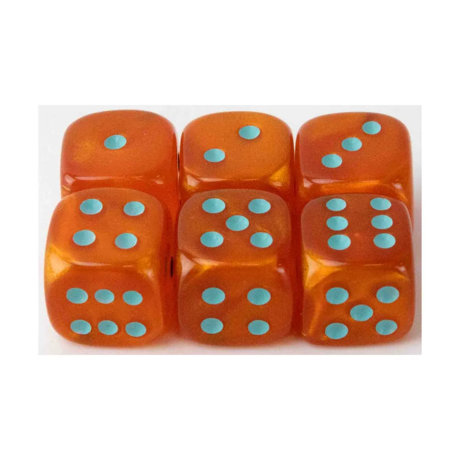 

d6 12мм Оранжевый с аквамарином (6), Dice - Satin, 12mm (Crystal Caste)