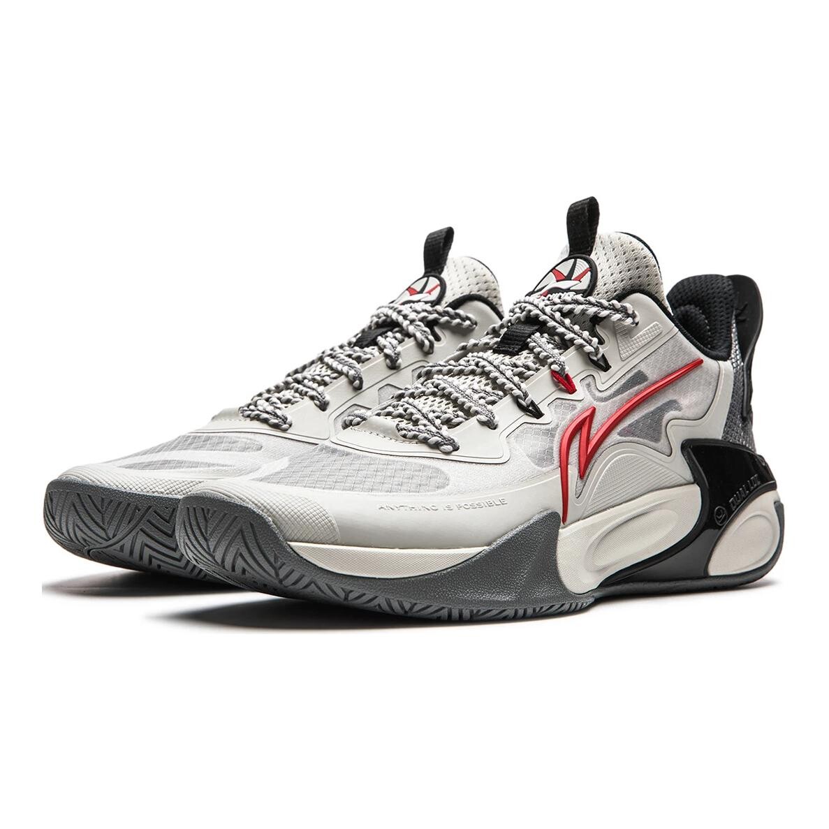 Баскетбольные кроссовки Wind Shadow 2.0 Kids GS Low-top Antarctic Grey/Ninth Shade Grey/Cinnabar Red Lining Young, красный — фото 3