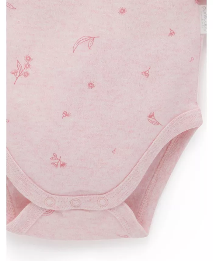 Боди с длинным рукавом и удобным вырезом для девочек, 2 шт Purebaby, розовый — фото 4
