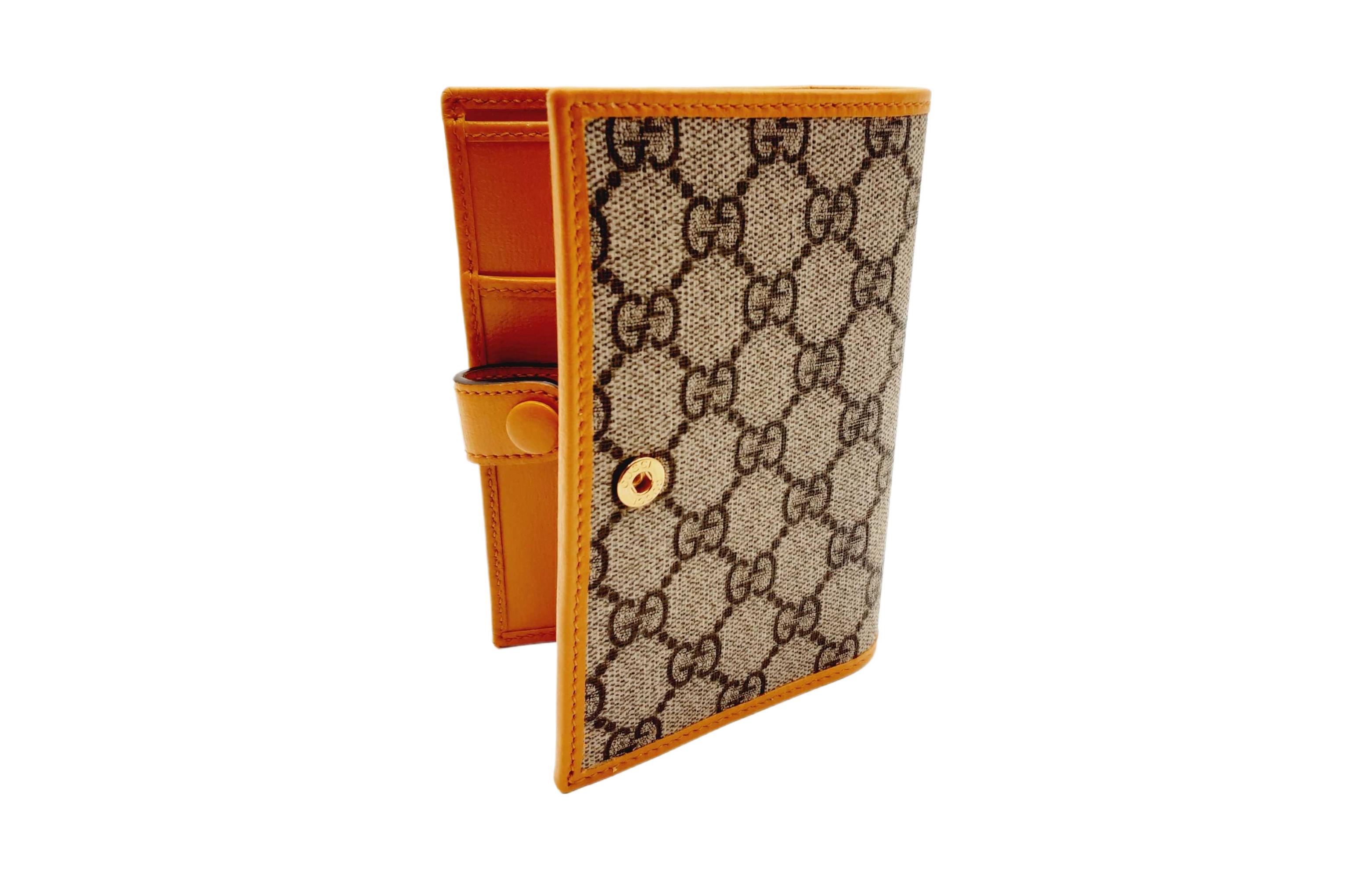 Canvas With Leather Trim Canvas Bag Passport Holder Men's Orange GUCCI, basic set (bag+dust bag) — фото 2