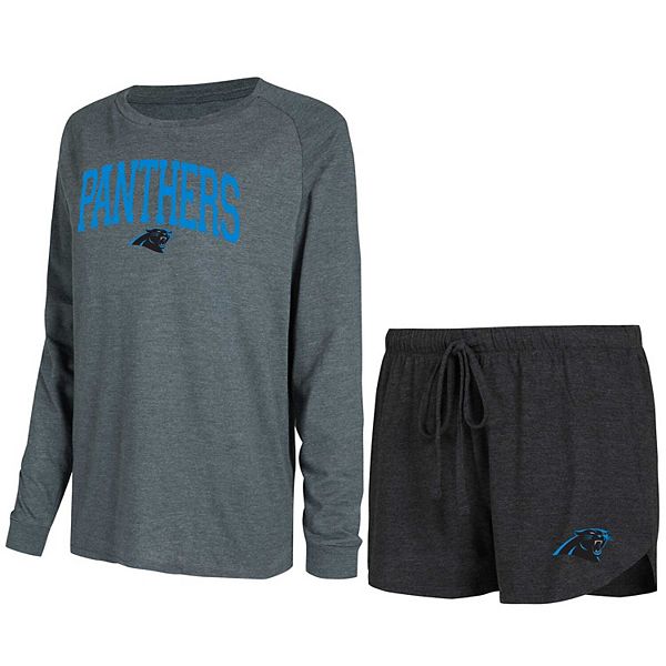 

Женский лонгслив raglan и шорты для отдыха concepts sport black/charcoal carolina panthers Unbranded