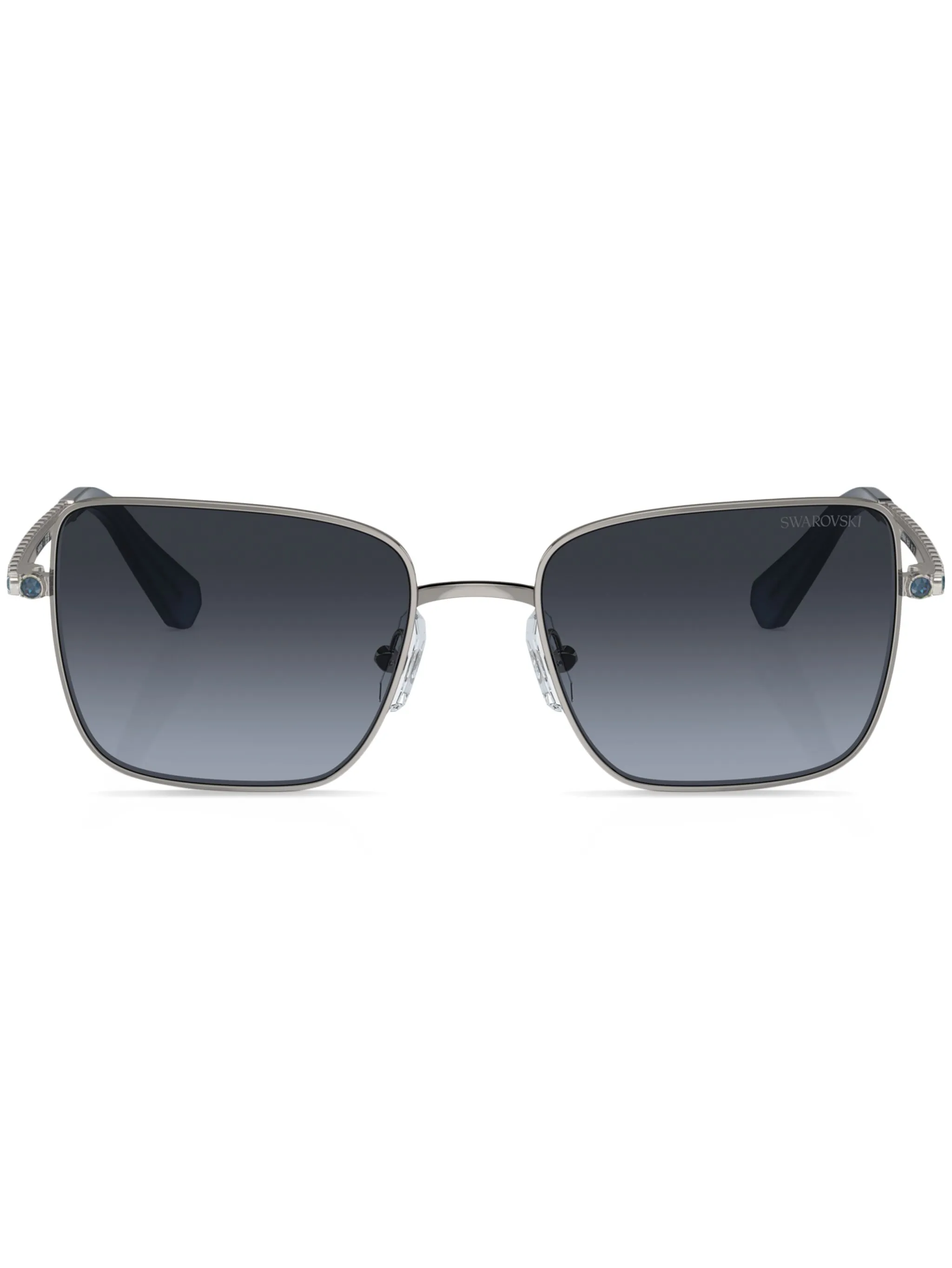 

Солнцезащитные очки в квадратной оправе с кристаллами Swarovski Eyewear, серебристый