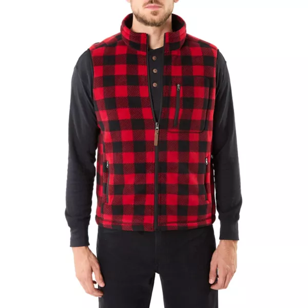 

Мужской жилет из флиса в клетку с подкладкой из шерпы Smith'S Workwear, цвет red black 203f